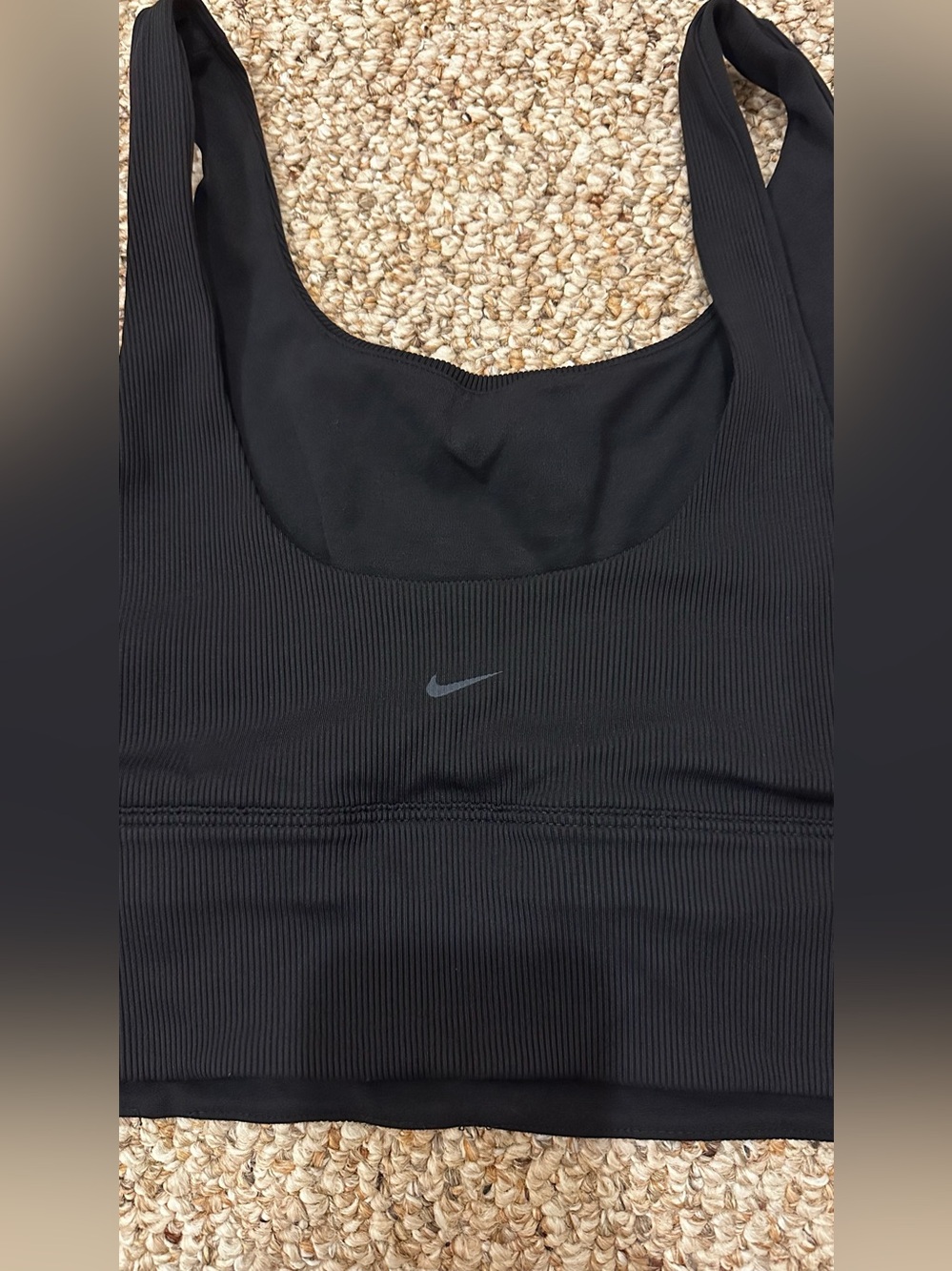 Nike Black Ribbed Sports Bra